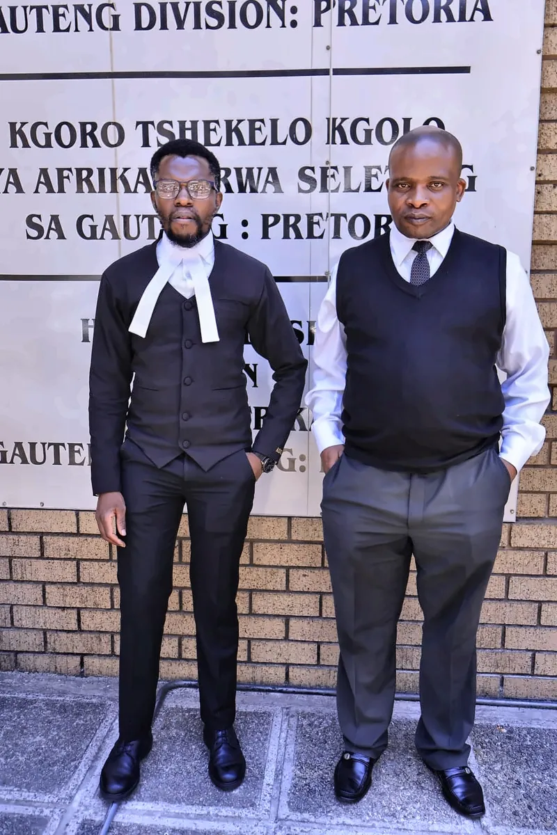 Legal professionals outside the High Court in Pretoria